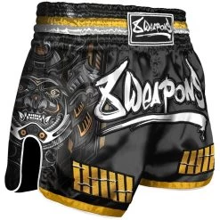 8 WAPENS Muay Thai Short Samurai 2.0 Cyber Zwart Goud -Boksen Winkel 8 weapons 8 wapens muay thai short samurai 20 cybe 4