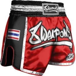 8 Weapons Muay Thai Short Super Mesh Rood Zwart