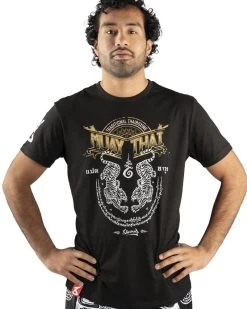 8 Weapons T Shirt Sak Yant Tigers Zwart Geel