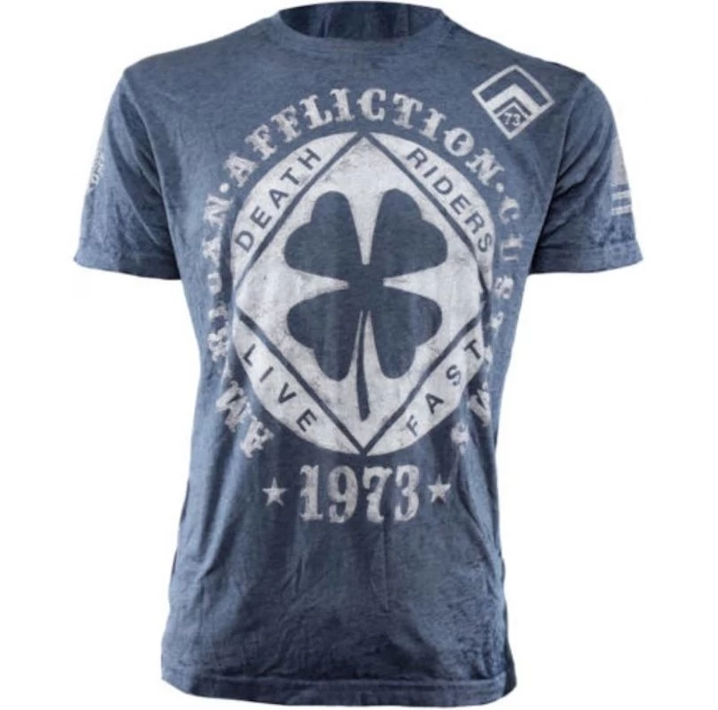 Affliction Lucky Shot Ronde Hals T Shirt Blauw 5 Affliction Lucky Shot Ronde Hals T Shirt Blauw - Afbeelding 3
