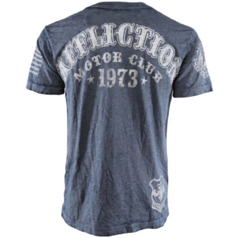 Affliction Lucky Shot Ronde Hals T Shirt Blauw 3 Affliction Lucky Shot Ronde Hals T Shirt Blauw