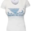 Bad Boy Logo Dames T-shirt Met V-hals Wit Blauw
