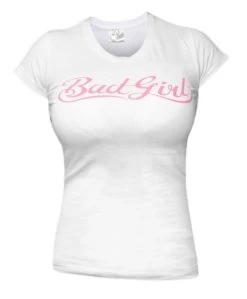 Bad Girl Dames T-shirt Met Wit Roze