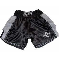 Booster Thaiboks Shorts TBT Pro 4.32 Zwart Grijs Muay Thai Kleding -Boksen Winkel booster booster thaiboks shorts tbt pro 432 zwart 1