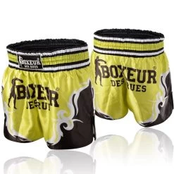 Boxeur Kickboks Broekje Muay Thai Short Tribal Symbols Geel