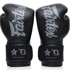 Fairtex Booster FXB Leren Kickboks Handschoenen Zwart Grijs -Boksen Winkel fairtex fairtex booster fxb leren kickboks handsch 1