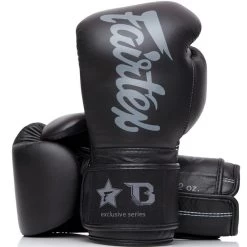 Fairtex Booster FXB Leren Kickboks Handschoenen Zwart Grijs -Boksen Winkel fairtex fairtex booster fxb leren kickboks handsch 3