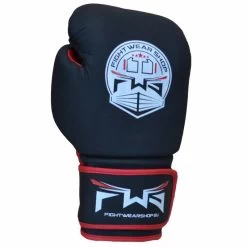 FWS Bokshandschoenen Matt MF Leder Zwart Rood 8 FWS Bokshandschoenen Matt MF Leder Zwart Rood -Boksen Winkel fightwear shop fws bokshandschoenen matt mf leder 2