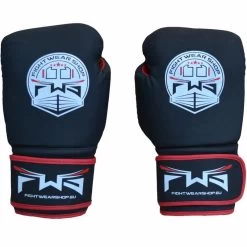 FWS Bokshandschoenen Matt MF Leder Zwart Rood 9 FWS Bokshandschoenen Matt MF Leder Zwart Rood -Boksen Winkel fightwear shop fws bokshandschoenen matt mf leder 3