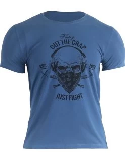 Fluory Cut The Crap Just Fight T-shirt Blauw