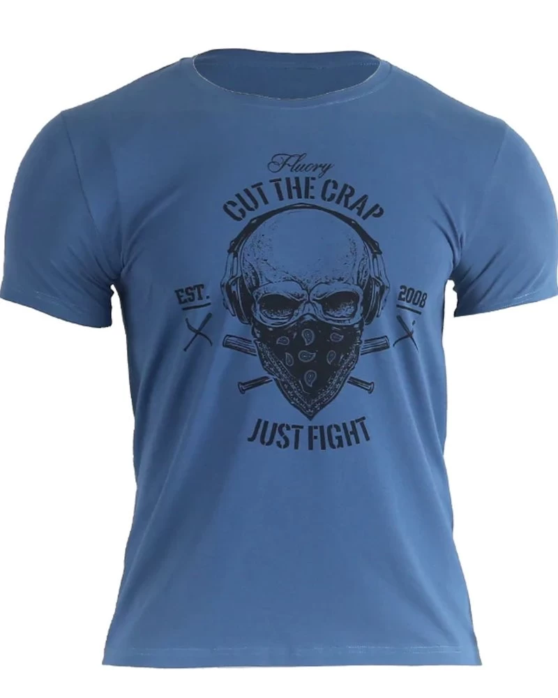 Fluory Cut The Crap Just Fight T-shirt Blauw 3 Fluory Cut The Crap Just Fight T-shirt Blauw