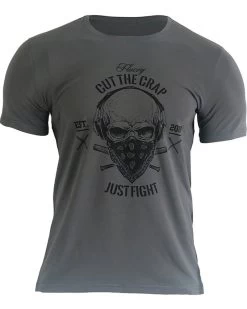 Fluory Cut The Crap Just Fight T-shirt Grijs