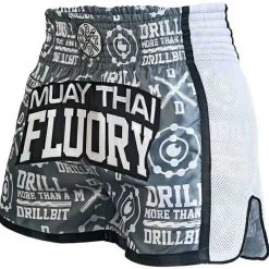 Fluory Kickboks Broekje Muay Thai Short Drill Grijs