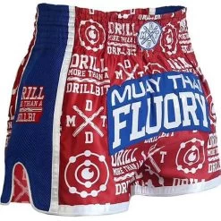 Fluory Kickboks Broekje Muay Thai Short Drill Rood