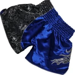Fluory Muay Thai Short Kickboks Broek Blauw Zilver - MTSF15