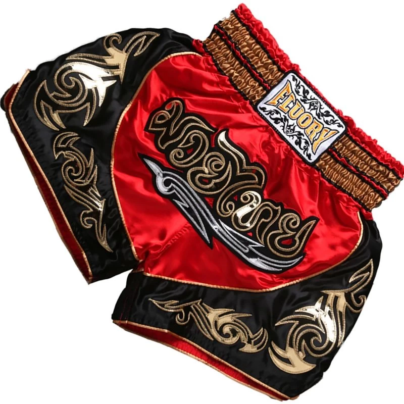 Fluory Muay Thai Short Kickboks Broek Rood MTSF12 4 Fluory Muay Thai Short Kickboks Broek Rood MTSF12 - Afbeelding 2