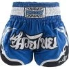 Fluory Muay Thai Short Kickboks Broek Tribal Blauw -Boksen Winkel fluory fluory muay thai short kickboks broek triba