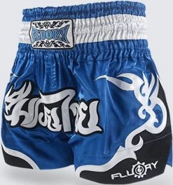 Fluory Muay Thai Short Kickboks Broek Tribal Blauw -Boksen Winkel fluory fluory muay thai short kickboks broek triba 4