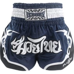 Fluory Muay Thai Short Kickboks Broek Tribal Donkerblauw -Boksen Winkel fluory fluory muay thai short kickboks broek triba 8
