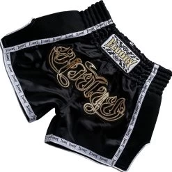 Fluory Muay Thai Short Kickboks Broek Zwart MTSF05 -Boksen Winkel fluory fluory muay thai short kickboks broek zwart 5