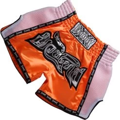 Fluory Muay Thai Shorts Kickboxing Oranje Wit -Boksen Winkel fluory fluory muay thai shorts kickboxing oranje w 2