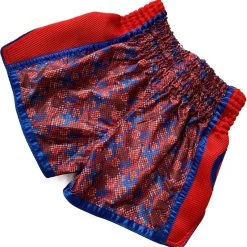 Fluory Muay Thai Shorts Kickboxing Square Colors Red -Boksen Winkel fluory fluory muay thai shorts kickboxing square c 1