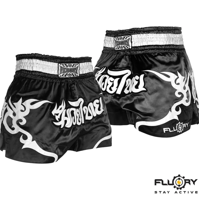 Muay Thai Short Kickboks Broek Tribal Zwart 5 Muay Thai Short Kickboks Broek Tribal Zwart - Afbeelding 3