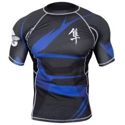 Hayabusa Rash Guards Metaru SS Black Blue By Hayabusa Fightwear