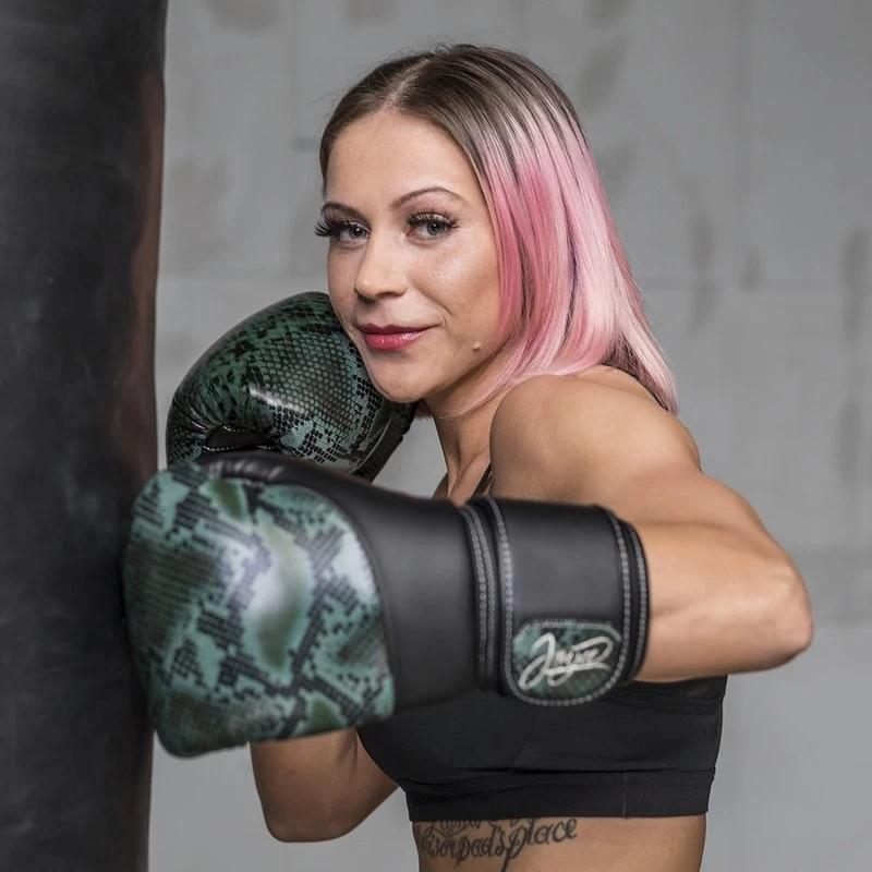 Joya (Kick)bokshandschoenen Thai Snake Groen Zwart 6 Joya (Kick)bokshandschoenen Thai Snake Groen Zwart - Afbeelding 4