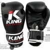 King Pro Boxing Kickboks Handschoenen Zwart KPB/BG 3 Leder