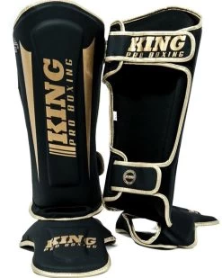 King Pro Boxing Scheenbeschermers KPB/SG REVO 6 Zwart Goud -Boksen Winkel king pro boxing king pro boxing scheenbeschermers 6