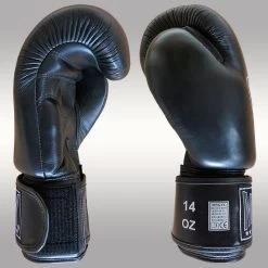 MUAY® Original Leder Bokshandschoenen Zwart Zwart