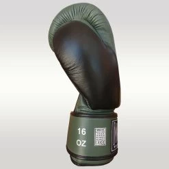 MUAY® Premium Leder Bokshandschoenen Zwart Army Groen -Boksen Winkel muay muay premium leder bokshandschoenen zwart arm 2