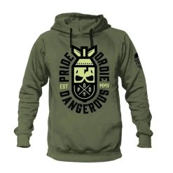 Hoodie PRiDEorDiE Dangerous Khaki -Boksen Winkel pride or die hoodie prideordie dangerous khaki 5