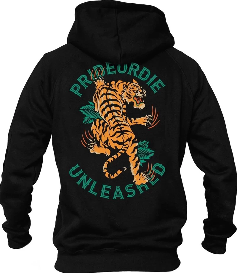 PRIDE Or Die Hoodie Sweater Tiger Unleashed Zwart 6 PRIDE Or Die Hoodie Sweater Tiger Unleashed Zwart - Afbeelding 4