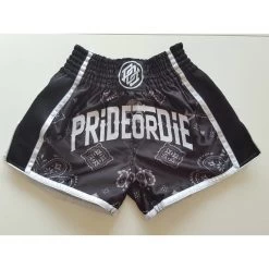 Pride Or Die Muay Thai Shorts RISE Zwart Wit -Boksen Winkel pride or die pride or die muay thai shorts rise zw 5