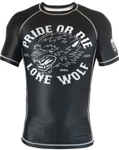 PRIDE Or Die Rash Guard Lone Wolf Zwart Wit -Boksen Winkel pride or die pride or die rash guard lone wolf zwa 1