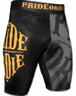 PRiDE Or DiE Vale Tudo Reckless Compressie Short Zwart Geel -Boksen Winkel pride or die pride or die vale tudo reckless compr 4