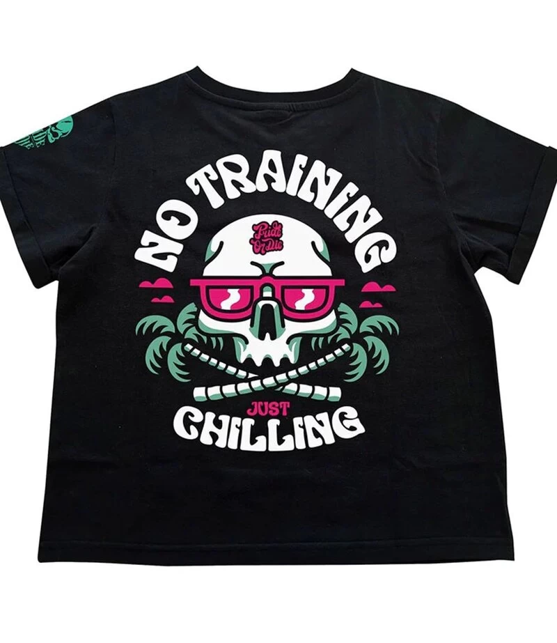 PRiDEorDiE Dames T-Shirt "No Training" Zwart 5 PRiDEorDiE Dames T-Shirt "No Training" Zwart - Afbeelding 3