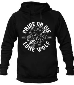PRiDEorDiE Hoodie Sweater Lone Wolf Zwart -Boksen Winkel pride or die prideordie hoodie sweater lone wolf z 8