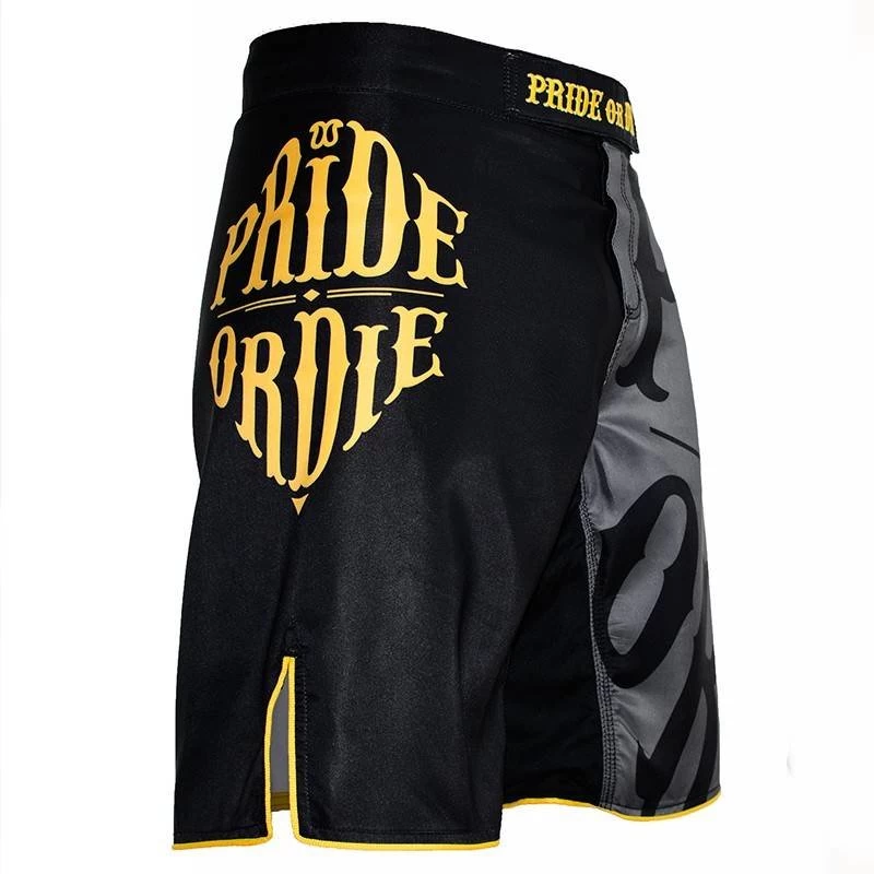 PRIDEorDIE MMA Fightshorts Reckless Zwart Geel 7 PRIDEorDIE MMA Fightshorts Reckless Zwart Geel - Afbeelding 5