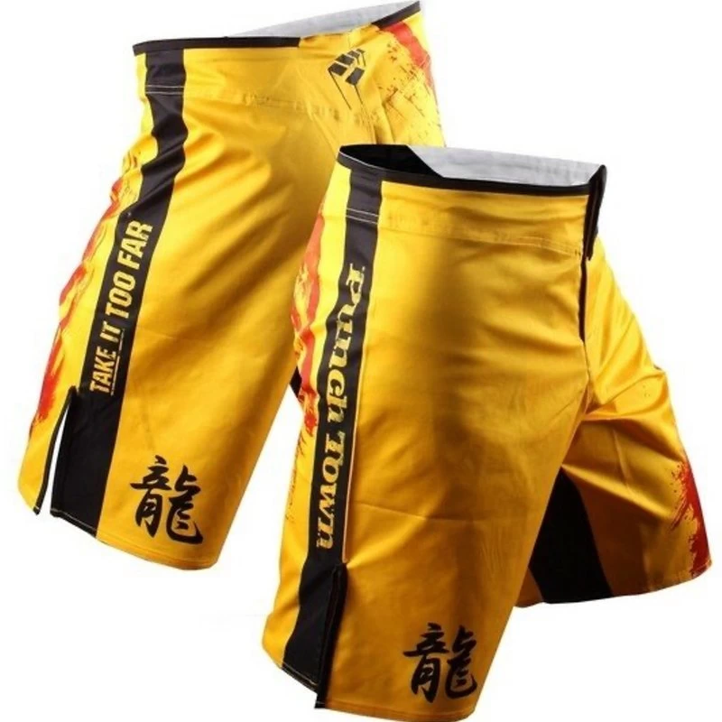 PunchTown FRAKAS EX Ode To The Dragon Fight Shorts Geel 5 PunchTown FRAKAS EX Ode To The Dragon Fight Shorts Geel - Afbeelding 3