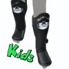 Punch Round Combat Sports Kickboks Scheenbeschermers Kids Zwart