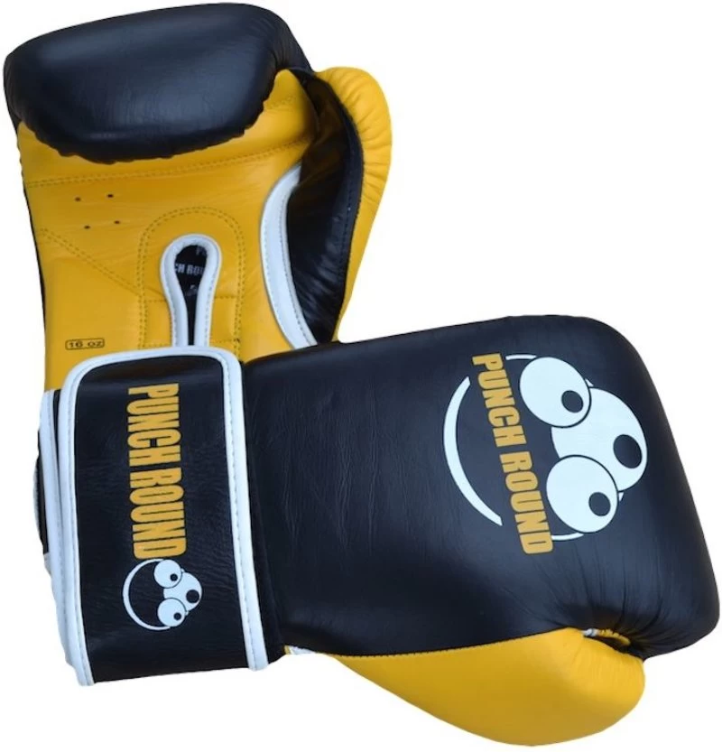 Punch Round™ ELITE PRO Bokshandschoenen Zwart Geel 4 Punch Round™ ELITE PRO Bokshandschoenen Zwart Geel - Afbeelding 2