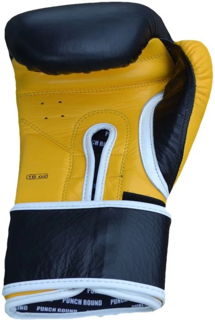 Punch Round™ ELITE PRO Bokshandschoenen Zwart Geel 6 Punch Round™ ELITE PRO Bokshandschoenen Zwart Geel - Afbeelding 4