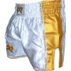 Punch Round™ Kickboks Broekje Carbon Wit Goud -Boksen Winkel punchr punch round kickboks broekje carbon wit gou