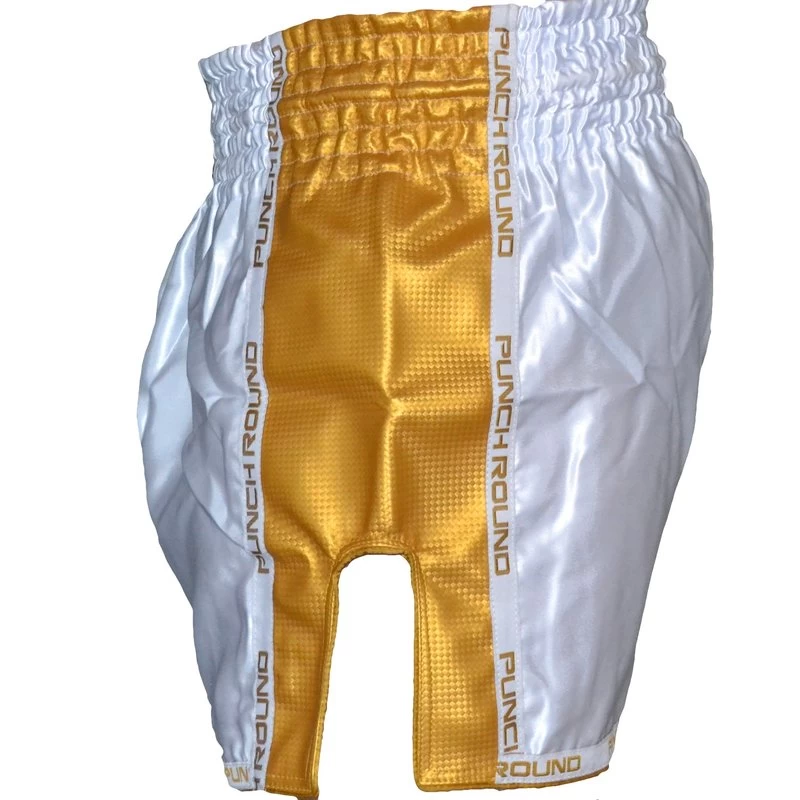 Punch Round™ Kickboks Broekje Carbon Wit Goud 5 Punch Round™ Kickboks Broekje Carbon Wit Goud - Afbeelding 3