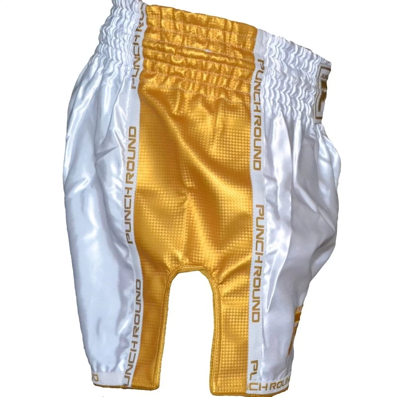 Punch Round™ Kickboks Broekje Carbon Wit Goud 7 Punch Round™ Kickboks Broekje Carbon Wit Goud - Afbeelding 5