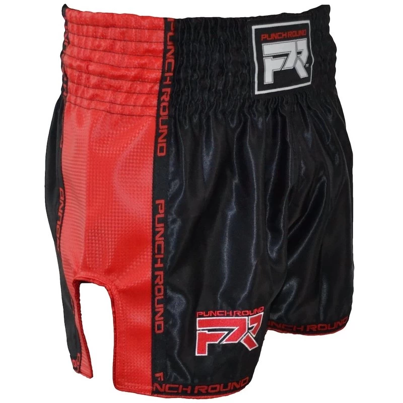 Punch Round Kickboks Broekje Matte Carbon Zwart Rood 3 Punch Round Kickboks Broekje Matte Carbon Zwart Rood