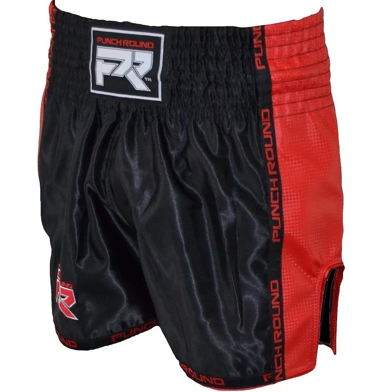 Punch Round Kickboks Broekje Matte Carbon Zwart Rood 4 Punch Round Kickboks Broekje Matte Carbon Zwart Rood - Afbeelding 2
